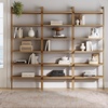 image:imageNathan James Beacon 3Shelf Bookcase with Seagrass Cabinet Solid Wood Bookshelf with Storage with Solid Wood Frame SeagrassRaw Oak Set of 3Beacon Light Brown 6 Shelf