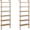 image:imageNathan James Beacon 3Shelf Bookcase with Seagrass Cabinet Solid Wood Bookshelf with Storage with Solid Wood Frame SeagrassRaw Oak Set of 3Beacon Light Brown 6 Shelf