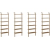 image:imageNathan James Beacon 3Shelf Bookcase with Seagrass Cabinet Solid Wood Bookshelf with Storage with Solid Wood Frame SeagrassRaw Oak Set of 3Beacon Light Brown 6 Shelf