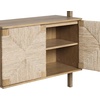 image:imageNathan James Beacon 3Shelf Bookcase with Seagrass Cabinet Solid Wood Bookshelf with Storage with Solid Wood Frame SeagrassRaw Oak Set of 3Beacon Light BrownSeagrass