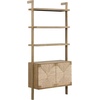 image:imageNathan James Beacon 3Shelf Bookcase with Seagrass Cabinet Solid Wood Bookshelf with Storage with Solid Wood Frame SeagrassRaw Oak Set of 3Beacon Light BrownSeagrass