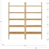 image:imageNathan James Beacon 3Shelf Bookcase with Seagrass Cabinet Solid Wood Bookshelf with Storage with Solid Wood Frame SeagrassRaw Oak Set of 3Beacon Warm Pine