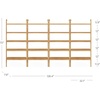 image:imageNathan James Beacon 3Shelf Bookcase with Seagrass Cabinet Solid Wood Bookshelf with Storage with Solid Wood Frame SeagrassRaw Oak Set of 3Beacon Warm Pine