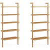 image:imageNathan James Beacon 3Shelf Bookcase with Seagrass Cabinet Solid Wood Bookshelf with Storage with Solid Wood Frame SeagrassRaw Oak Set of 3Beacon Warm Pine