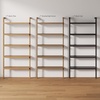 image:imageNathan James Beacon 3Shelf Bookcase with Seagrass Cabinet Solid Wood Bookshelf with Storage with Solid Wood Frame SeagrassRaw Oak Set of 3Beacon Warm Pine