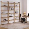 image:imageNathan James Beacon 3Shelf Bookcase with Seagrass Cabinet Solid Wood Bookshelf with Storage with Solid Wood Frame SeagrassRaw Oak Set of 3Beacon Warm Pine 6 Shelf