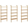 image:imageNathan James Beacon 3Shelf Bookcase with Seagrass Cabinet Solid Wood Bookshelf with Storage with Solid Wood Frame SeagrassRaw Oak Set of 3Beacon Warm Pine