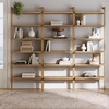 image:imageNathan James Beacon 3Shelf Bookcase with Seagrass Cabinet Solid Wood Bookshelf with Storage with Solid Wood Frame SeagrassRaw Oak Set of 3Beacon Warm Pine 6 Shelf