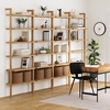 image:imageNathan James Beacon 3Shelf Bookcase with Seagrass Cabinet Solid Wood Bookshelf with Storage with Solid Wood Frame SeagrassRaw Oak Set of 3Beacon Warm Pine 6 Shelf