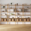 image:imageNathan James Beacon 3Shelf Bookcase with Seagrass Cabinet Solid Wood Bookshelf with Storage with Solid Wood Frame SeagrassRaw Oak Set of 3Beacon Warm Pine 6 Shelf