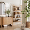 image:imageNathan James Beacon 3Shelf Bookcase with Seagrass Cabinet Solid Wood Bookshelf with Storage with Solid Wood Frame SeagrassRaw Oak Set of 3Beacon Warm Pine