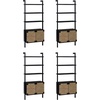 image:imageNathan James Beacon 3Shelf Bookcase with Seagrass Cabinet Solid Wood Bookshelf with Storage with Solid Wood Frame SeagrassRaw Oak Set of 3Brushed Blackseagrass