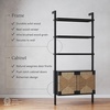image:imageNathan James Beacon 3Shelf Bookcase with Seagrass Cabinet Solid Wood Bookshelf with Storage with Solid Wood Frame SeagrassRaw Oak Set of 3Brushed Blackseagrass