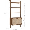 image:imageNathan James Beacon 3Shelf Bookcase with Seagrass Cabinet Solid Wood Bookshelf with Storage with Solid Wood Frame SeagrassRaw Oak Set of 3Dark Brownseagrass