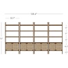 image:imageNathan James Beacon 3Shelf Bookcase with Seagrass Cabinet Solid Wood Bookshelf with Storage with Solid Wood Frame SeagrassRaw Oak Set of 3Dark Brownseagrass