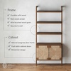 image:imageNathan James Beacon 3Shelf Bookcase with Seagrass Cabinet Solid Wood Bookshelf with Storage with Solid Wood Frame SeagrassRaw Oak Set of 3Dark Brownseagrass