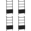 image:imageNathan James Beacon 3Shelf Bookcase with Seagrass Cabinet Solid Wood Bookshelf with Storage with Solid Wood Frame SeagrassRaw Oak Set of 3Jasper Black Oak