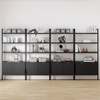 image:imageNathan James Beacon 3Shelf Bookcase with Seagrass Cabinet Solid Wood Bookshelf with Storage with Solid Wood Frame SeagrassRaw Oak Set of 3Jasper Black Oak