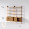 image:imageNathan James Beacon 3Shelf Bookcase with Seagrass Cabinet Solid Wood Bookshelf with Storage with Solid Wood Frame SeagrassRaw Oak Set of 3Jasper Natural Brown
