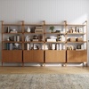image:imageNathan James Beacon 3Shelf Bookcase with Seagrass Cabinet Solid Wood Bookshelf with Storage with Solid Wood Frame SeagrassRaw Oak Set of 3Jasper Natural Brown