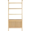 image:imageNathan James Beacon 3Shelf Bookcase with Seagrass Cabinet Solid Wood Bookshelf with Storage with Solid Wood Frame SeagrassRaw Oak Set of 3Jasper Natural Brown