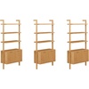 image:imageNathan James Beacon 3Shelf Bookcase with Seagrass Cabinet Solid Wood Bookshelf with Storage with Solid Wood Frame SeagrassRaw Oak Set of 3Jasper Natural Brown