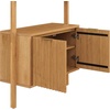 image:imageNathan James Beacon 3Shelf Bookcase with Seagrass Cabinet Solid Wood Bookshelf with Storage with Solid Wood Frame SeagrassRaw Oak Set of 3Jasper Natural Brown