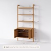 image:imageNathan James Beacon 3Shelf Bookcase with Seagrass Cabinet Solid Wood Bookshelf with Storage with Solid Wood Frame SeagrassRaw Oak Set of 3Jasper Natural Brown