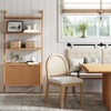 image:imageNathan James Beacon 3Shelf Bookcase with Seagrass Cabinet Solid Wood Bookshelf with Storage with Solid Wood Frame SeagrassRaw Oak Set of 3Jasper Natural Brown