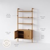image:imageNathan James Beacon 3Shelf Bookcase with Seagrass Cabinet Solid Wood Bookshelf with Storage with Solid Wood Frame SeagrassRaw Oak Set of 3Jasper Natural Brown