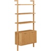 image:imageNathan James Beacon 3Shelf Bookcase with Seagrass Cabinet Solid Wood Bookshelf with Storage with Solid Wood Frame SeagrassRaw Oak Set of 3Jasper Natural Brown