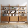 image:imageNathan James Beacon 3Shelf Bookcase with Seagrass Cabinet Solid Wood Bookshelf with Storage with Solid Wood Frame SeagrassRaw Oak Set of 3Jasper Natural Brown