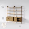 image:imageNathan James Beacon 3Shelf Bookcase with Seagrass Cabinet Solid Wood Bookshelf with Storage with Solid Wood Frame SeagrassRaw Oak Set of 3Light Brown