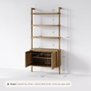 image:imageNathan James Beacon 3Shelf Bookcase with Seagrass Cabinet Solid Wood Bookshelf with Storage with Solid Wood Frame SeagrassRaw Oak Set of 3Light Brown