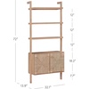 image:imageNathan James Beacon 3Shelf Bookcase with Seagrass Cabinet Solid Wood Bookshelf with Storage with Solid Wood Frame SeagrassRaw Oak Set of 3Raw Oakseagrass