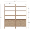 image:imageNathan James Beacon 3Shelf Bookcase with Seagrass Cabinet Solid Wood Bookshelf with Storage with Solid Wood Frame SeagrassRaw Oak Set of 3Raw Oakseagrass