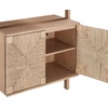 image:imageNathan James Beacon 3Shelf Bookcase with Seagrass Cabinet Solid Wood Bookshelf with Storage with Solid Wood Frame SeagrassRaw Oak Set of 3Raw Oakseagrass