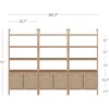 image:imageNathan James Beacon 3Shelf Bookcase with Seagrass Cabinet Solid Wood Bookshelf with Storage with Solid Wood Frame SeagrassRaw Oak Set of 3Raw Oakseagrass