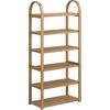 image:imageNathan James Beacon 3Shelf Bookcase with Seagrass Cabinet Solid Wood Bookshelf with Storage with Solid Wood Frame SeagrassRaw Oak Set of 3Syd Light Brown
