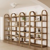 image:imageNathan James Beacon 3Shelf Bookcase with Seagrass Cabinet Solid Wood Bookshelf with Storage with Solid Wood Frame SeagrassRaw Oak Set of 3Syd Light Brown