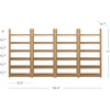 image:imageNathan James Beacon 3Shelf Bookcase with Seagrass Cabinet Solid Wood Bookshelf with Storage with Solid Wood Frame SeagrassRaw Oak Set of 3Syd Light Brown