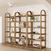 image:imageNathan James Beacon 3Shelf Bookcase with Seagrass Cabinet Solid Wood Bookshelf with Storage with Solid Wood Frame SeagrassRaw Oak Set of 3Syd Light Brown
