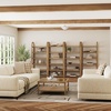 image:imageNathan James Beacon 3Shelf Bookcase with Seagrass Cabinet Solid Wood Bookshelf with Storage with Solid Wood Frame SeagrassRaw Oak Set of 3Syd Light Brown