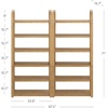 image:imageNathan James Beacon 3Shelf Bookcase with Seagrass Cabinet Solid Wood Bookshelf with Storage with Solid Wood Frame SeagrassRaw Oak Set of 3Syd Light Brown