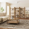 image:imageNathan James Beacon 3Shelf Bookcase with Seagrass Cabinet Solid Wood Bookshelf with Storage with Solid Wood Frame SeagrassRaw Oak Set of 3Syd Light Brown