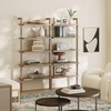 image:imageNathan James Beacon 5 Tier Bookshelf Wall Mounted Bookcase Solid Wood Bookshelf in Wire Brushed Finish Boho Rustic Bookcase