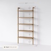 image:imageNathan James Beacon 5 Tier Bookshelf Wall Mounted Bookcase Solid Wood Bookshelf in Wire Brushed Finish Boho Rustic Bookcase