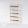 image:imageNathan James Beacon 5 Tier Bookshelf Wall Mounted Bookcase Solid Wood Bookshelf in Wire Brushed Finish Boho Rustic Bookcase