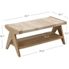 image:imageNathan James Beacon Bohemian Bench Seat with Shoe Storage Seagrass Entryway or End of Bed Bench with Solid Wood Frame Brushed Light BrownBrushed Light BrownSeagrass