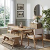 image:imageNathan James Beacon Bohemian Bench Seat with Shoe Storage Seagrass Entryway or End of Bed Bench with Solid Wood Frame Brushed Light BrownBrushed Light BrownSeagrass